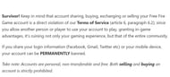 Account sharing will lead to a ban (Image via Garena)